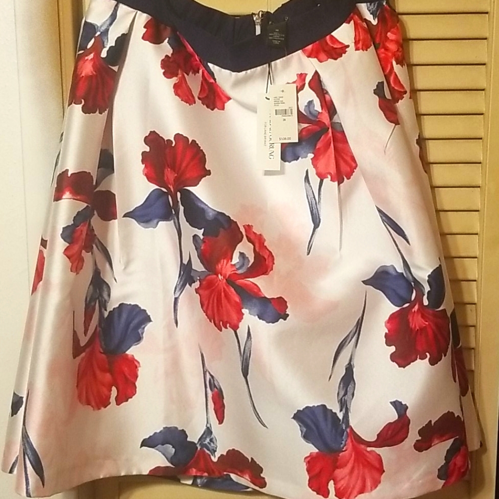 Lane Bryant x Prabal Gurung white and navy skirt